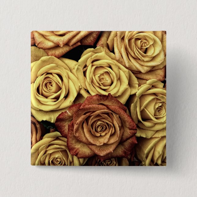 Chapa Cuadrada Rosas Sepia Tintados (Anverso)