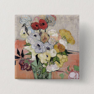 Chapa Cuadrada Rosas y anémonas, 1890 de Vincent van Gogh el  