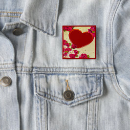 Chapa Cuadrada Rosas y marco cardíaco añaden su foto