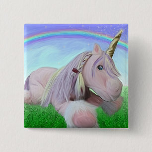 Chapa Cuadrada Rosey el unicornio