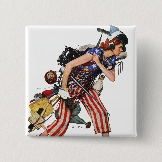 Chapa Cuadrada Rosie al rescate (Anverso)