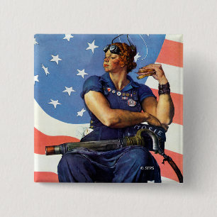 Chapa Cuadrada "Rosie the Riveter"