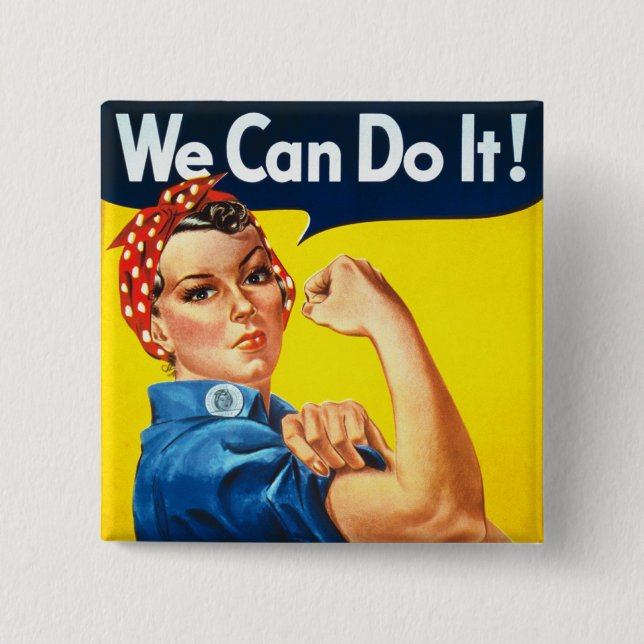 Chapa Cuadrada Rosie The Riveter (Anverso)