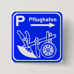 Chapa Cuadrada Rótulo de la carretera de Pflughafen Schild