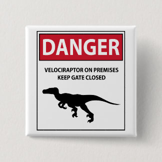 Chapa Cuadrada Rótulo de peligro (Raptors)