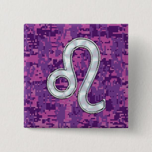 Chapa Cuadrada Rótulo Leo en el Camo Digital de la Fosa Rosa Giro