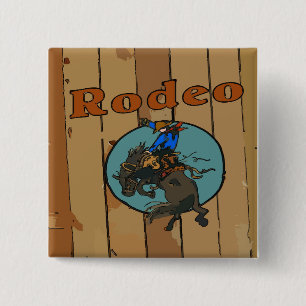 Chapa Cuadrada Rótulo Rodeo Bucking Horse Wood