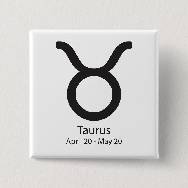 Chapa Cuadrada Rótulo Taurus Zodiac 20 de abril a 20 de mayo (Anverso)