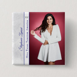 Chapa Cuadrada Royal Ice Pageant Sash Button Pin