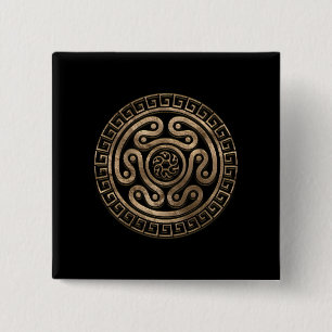 Chapa Cuadrada Rueda de Hecate Negra y Oro