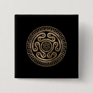 Chapa Cuadrada Rueda de odio Negro y Oro