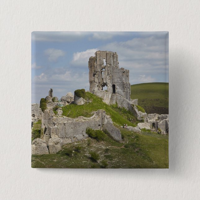 Chapa Cuadrada Ruinas del castillo de Corfe, cerca de Wareham, Do (Anverso)
