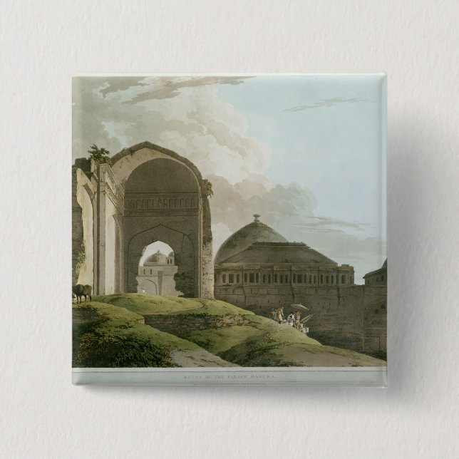 Chapa Cuadrada Ruinas del palacio en Madurai (Anverso)