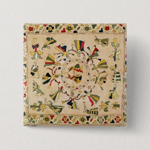 Chapa Cuadrada Rumal: cubierta cuadrada del bordado que muestra