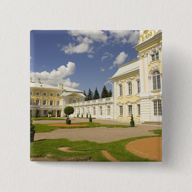 Chapa Cuadrada Rusia. Petrodvorets. Palacio Peterhof. Pedro el 3 (Anverso)