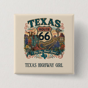 Chapa Cuadrada Ruta 66 de Vaquera Texas Viaje Flair
