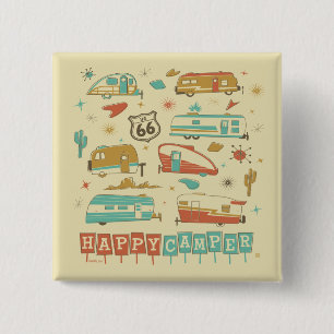 Chapa Cuadrada Ruta 66 Feliz Camper