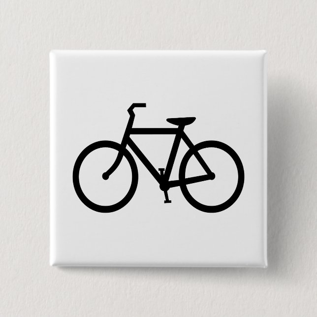 Chapa Cuadrada Ruta de Bicicleta Negra (Anverso)