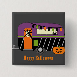 Chapa Cuadrada RV Campamento de Halloween