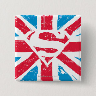 Chapa Cuadrada S-Escudo gastado sobre bandera