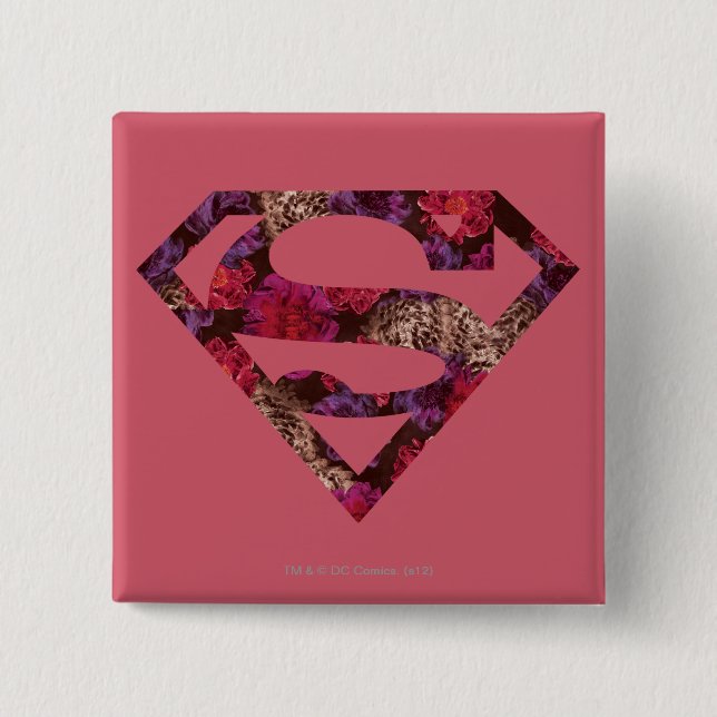 Chapa Cuadrada S-Shield floral rosa (Anverso)