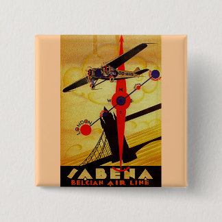 Chapa Cuadrada Sabena Art Deco Compass
