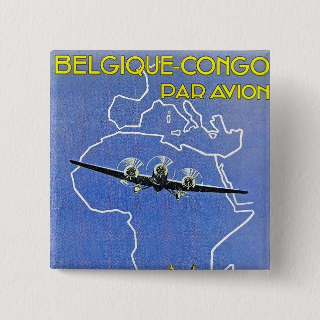 Chapa Cuadrada Sabena ~ Congo belga (Anverso)