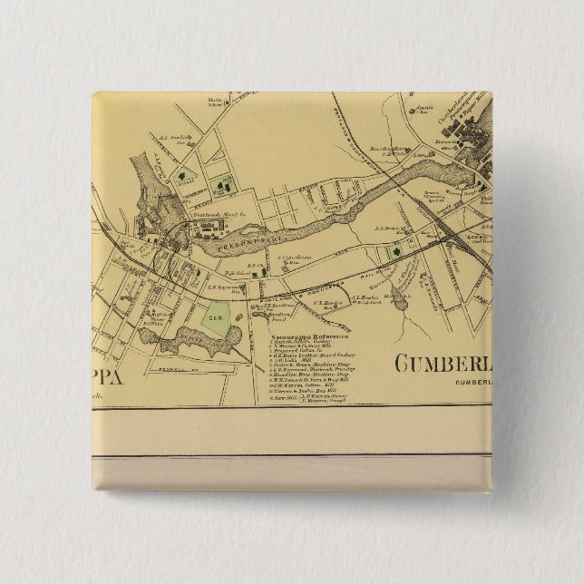 Chapa Cuadrada Saccarappa, Cumberland Mills, mapa de Washington V (Anverso)