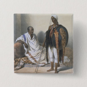 Chapa Cuadrada Sacerdote y guerrero abisinios, ilustracion de '