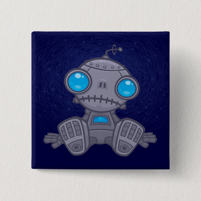 Chapa Cuadrada Sad Robot (Anverso)