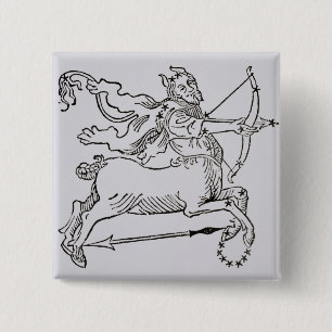 Chapa Cuadrada Sagitario (el Centaur) un ilustracion del