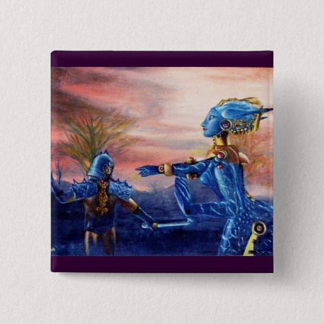 CHAPA CUADRADA SAINT GEORGE Y ALIEN DRAGON (Anverso)