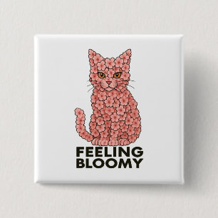 Chapa Cuadrada Sakura Flores de gato Sensación de prosperidad