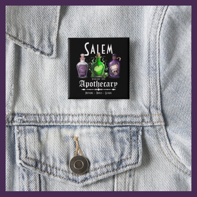 Chapa Cuadrada Salem de Halloween Potions Apothecary Tonics Elixi (Subido por el creador)