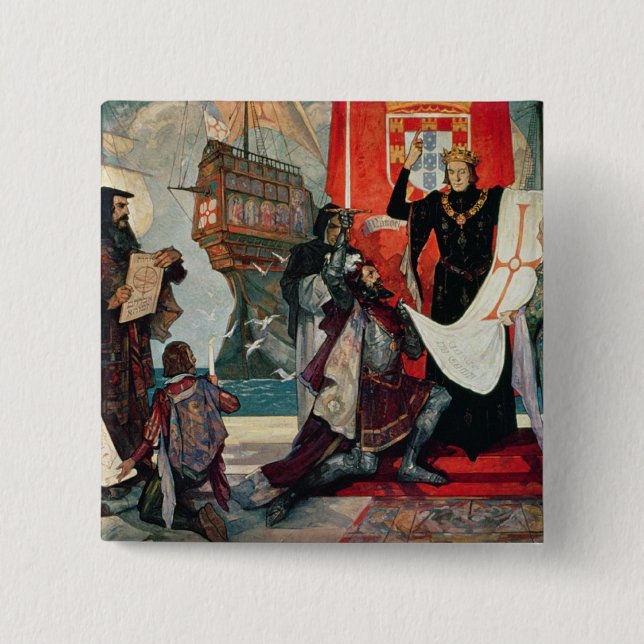 Chapa Cuadrada Salida para el cabo, rey Manuel I de (Anverso)