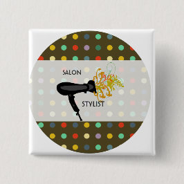 Chapa Cuadrada Salón De Belleza Retro Adorable Estilista