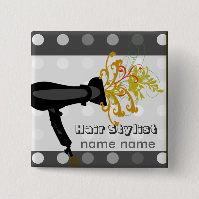 Chapa Cuadrada Salones preciosos del balneario del pelo de la (Anverso)