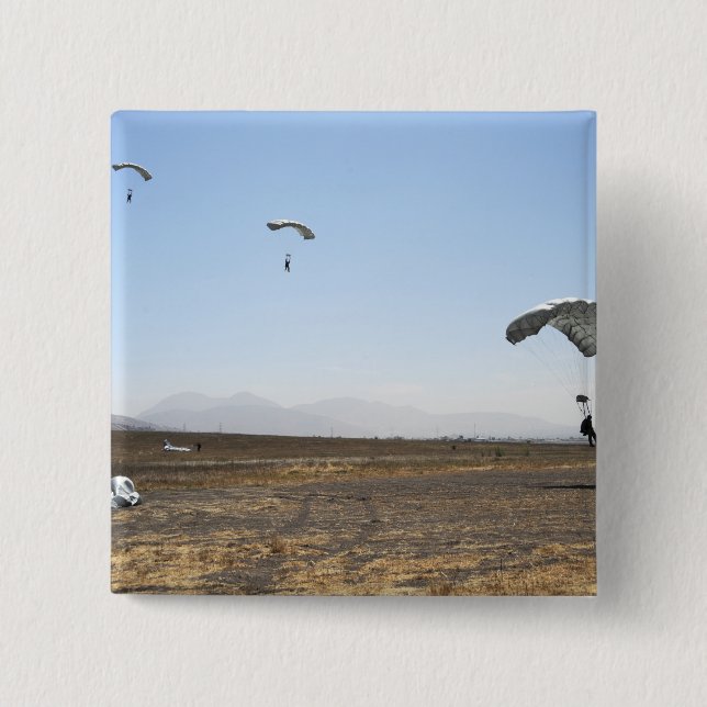 Chapa Cuadrada Saltadores de paracaídas gratuitos (Anverso)