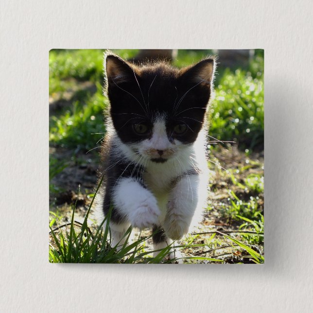 Chapa Cuadrada Saltando Kitty (Anverso)