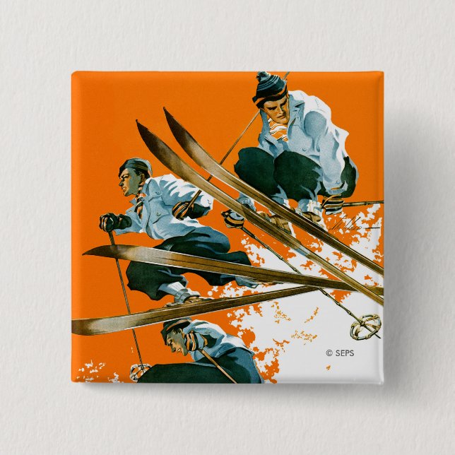 Chapa Cuadrada Saltos de esquí por soldadura en esquí (Anverso)