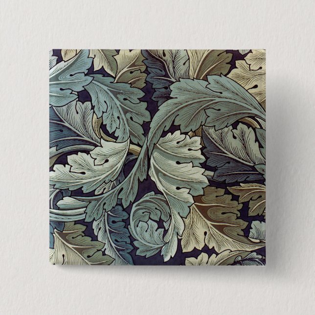 Chapa Cuadrada Saltos de fondo de William Morris Acanthus (Anverso)