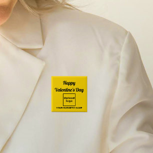 Chapa Cuadrada Saludo de San Valentín de negocios en plaza amaril