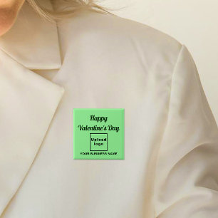 Chapa Cuadrada Saludo de San Valentín de negocios en Plaza Verde