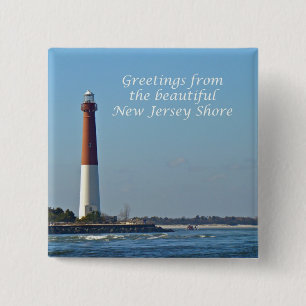 Chapa Cuadrada Saludos desde Nueva Jersey - Barnegat Light