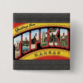 Chapa Cuadrada Saludos desde Topeka Kansas, Vintage