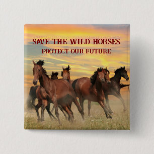 Chapa Cuadrada Salvar a los Caballos Salvajes