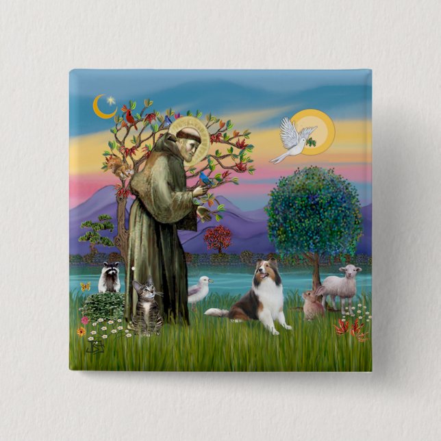 Chapa Cuadrada San Francisco con Animales - personalizable (Anverso)