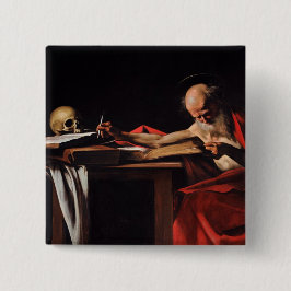 Chapa Cuadrada San Jerónimo escribiendo (por Caravaggio)