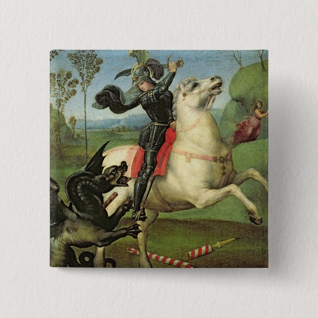 Chapa Cuadrada San Jorge que lucha con el dragón (Anverso)