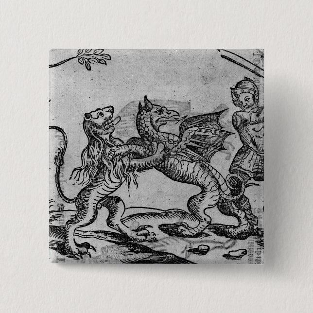 Chapa Cuadrada San Jorge y el dragón (Anverso)